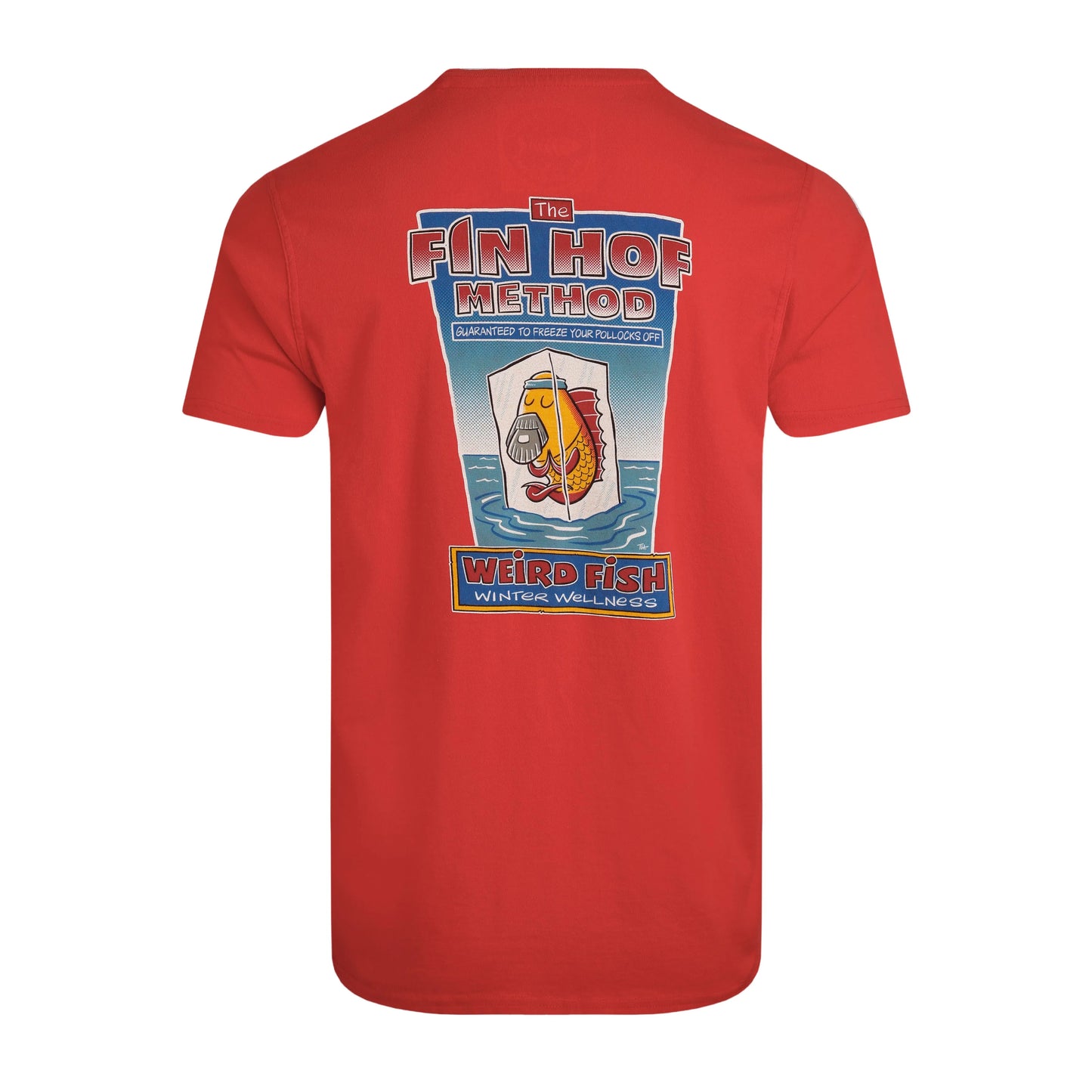 Retro Red - Back - Weird Fish Mens Fin Hof Back Print T-Shirt