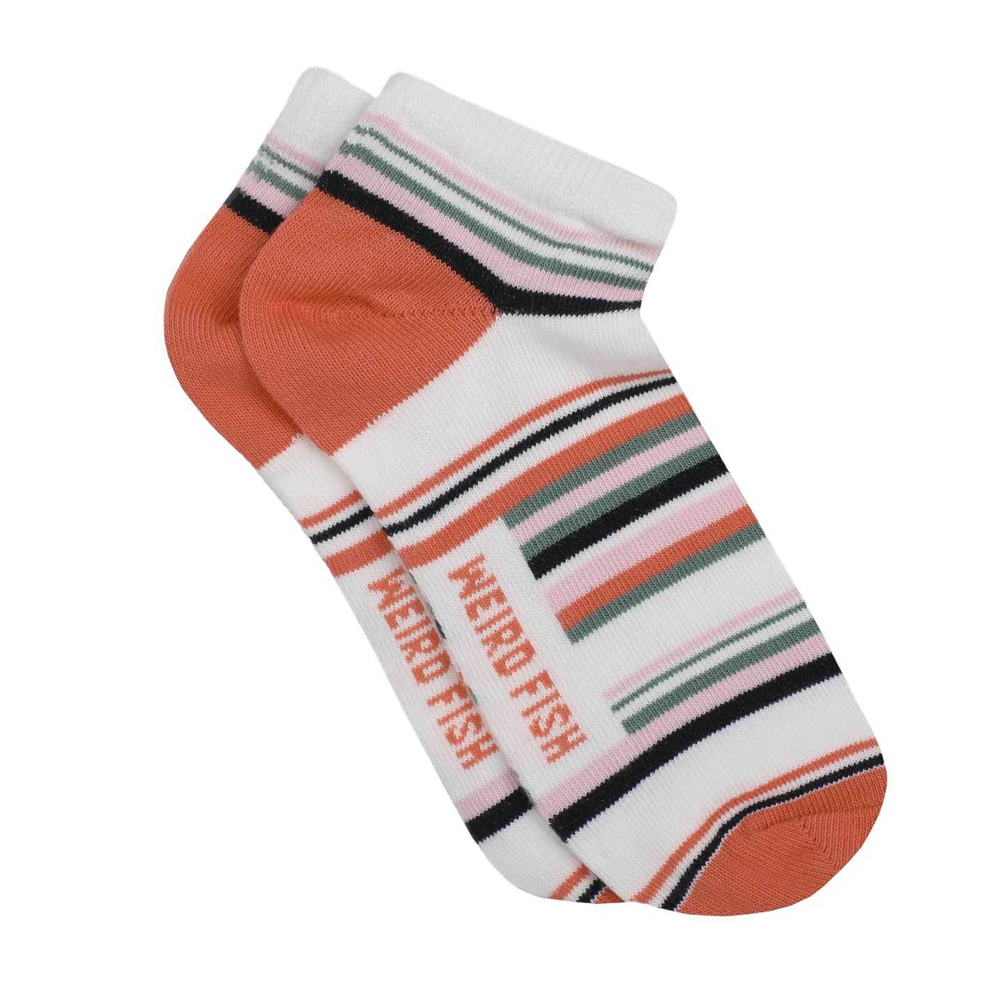 Peach Blossom - Side - Weird Fish Womens-Ladies Loretta Trainer Socks (Pack of 3)