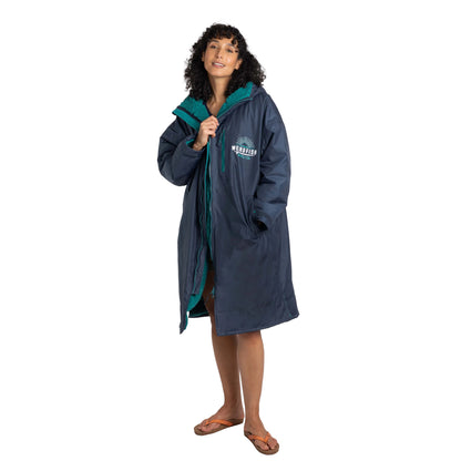 Blue Surf - Side - Weird Fish Unisex Adult Atlantic Waterproof Changing Robe