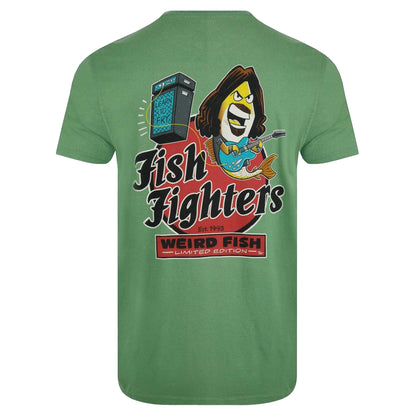 Artichoke Green - Back - Weird Fish Mens Fish Fighters Back Print T-Shirt