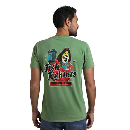 Artichoke Green - Lifestyle - Weird Fish Mens Fish Fighters Back Print T-Shirt