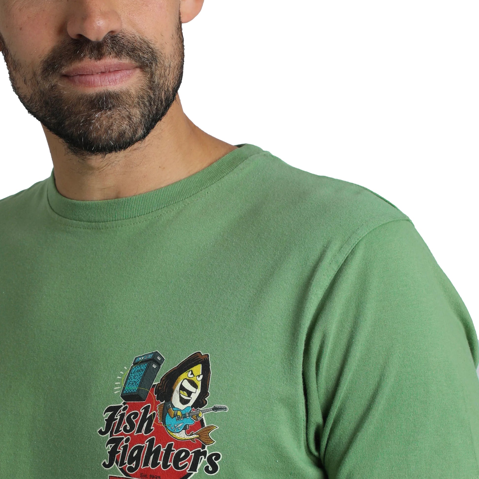 Artichoke Green - Pack Shot - Weird Fish Mens Fish Fighters Back Print T-Shirt