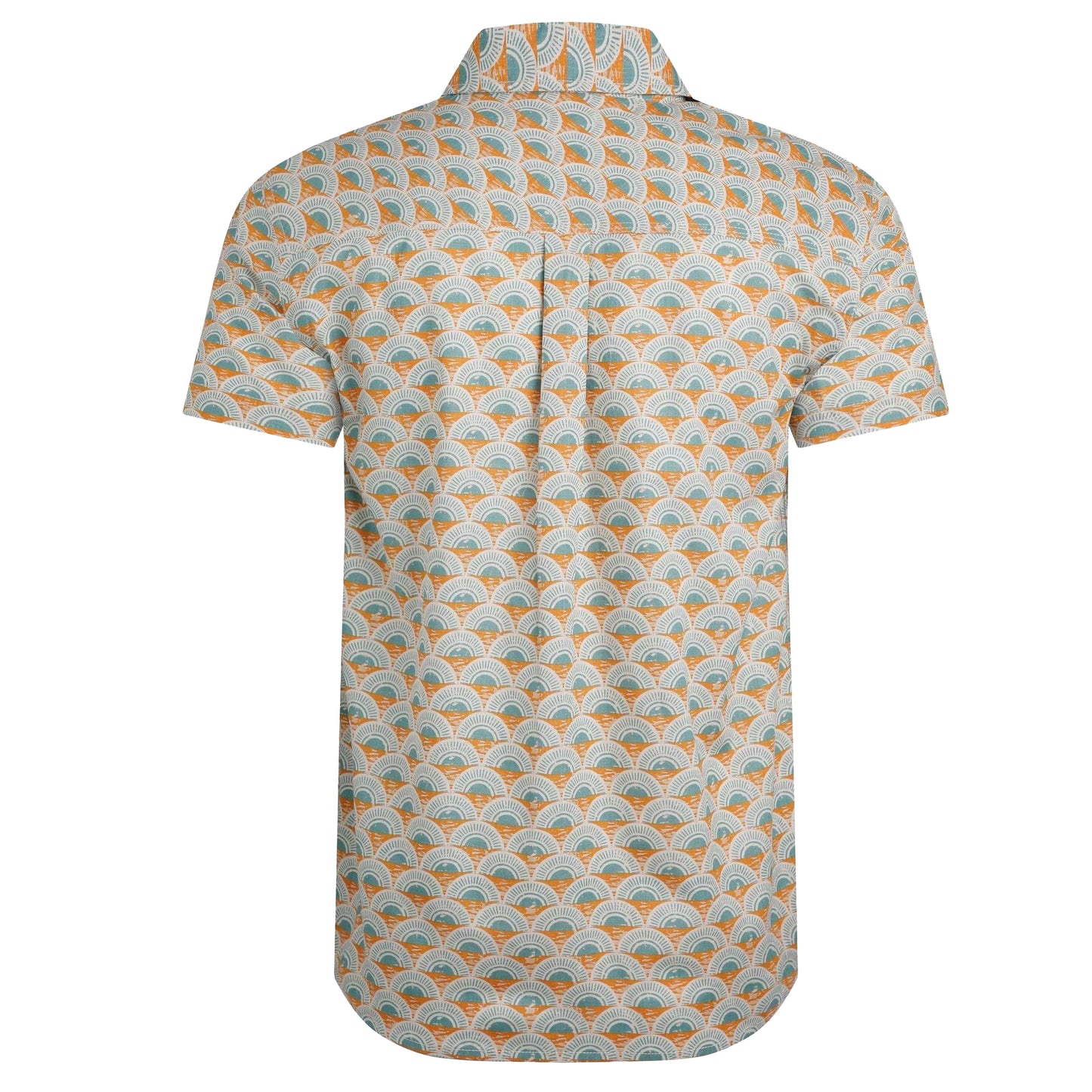 Caramel - Back - Weird Fish Mens Faraway Shell Organic Cotton Shirt