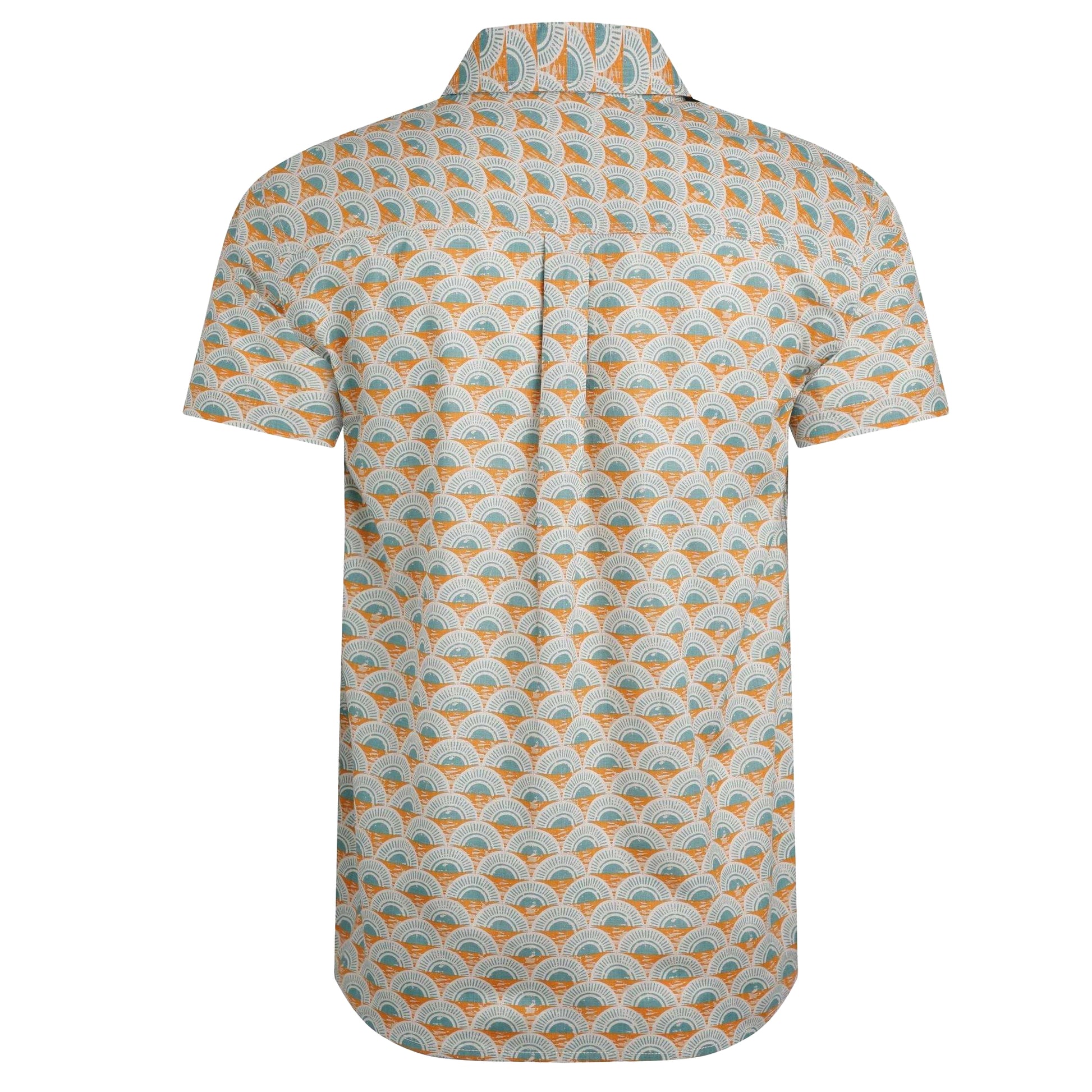 Caramel - Back - Weird Fish Mens Faraway Shell Organic Cotton Shirt