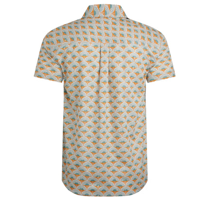 Caramel - Back - Weird Fish Mens Faraway Shell Organic Cotton Shirt