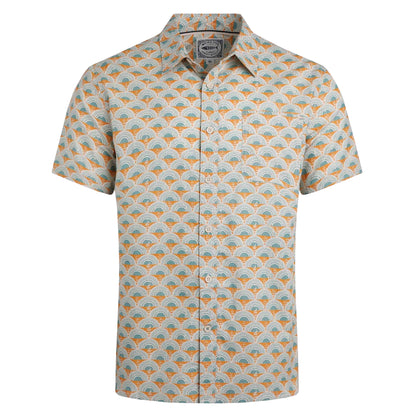 Caramel - Front - Weird Fish Mens Faraway Shell Organic Cotton Shirt