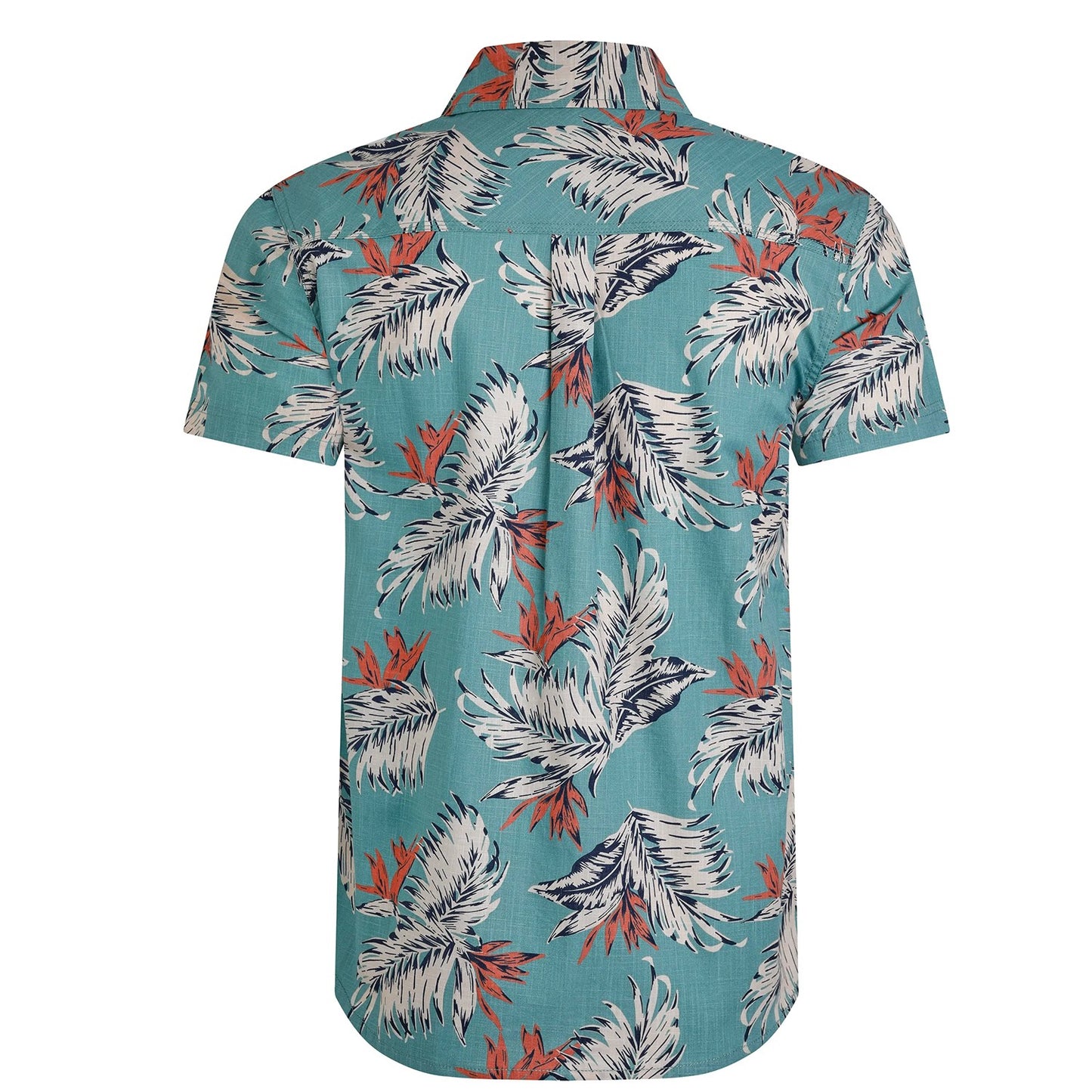 Mineral Blue - Back - Weird Fish Mens Faraway Leaves Organic Cotton Shirt