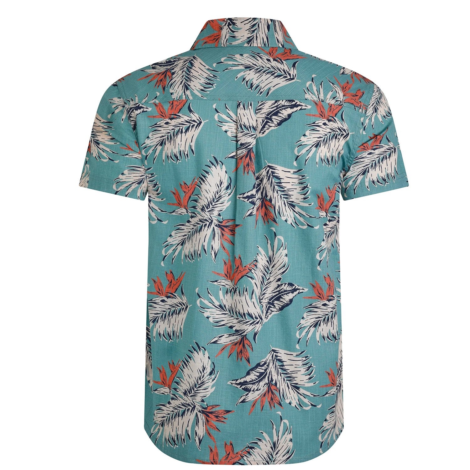 Mineral Blue - Back - Weird Fish Mens Faraway Leaves Organic Cotton Shirt