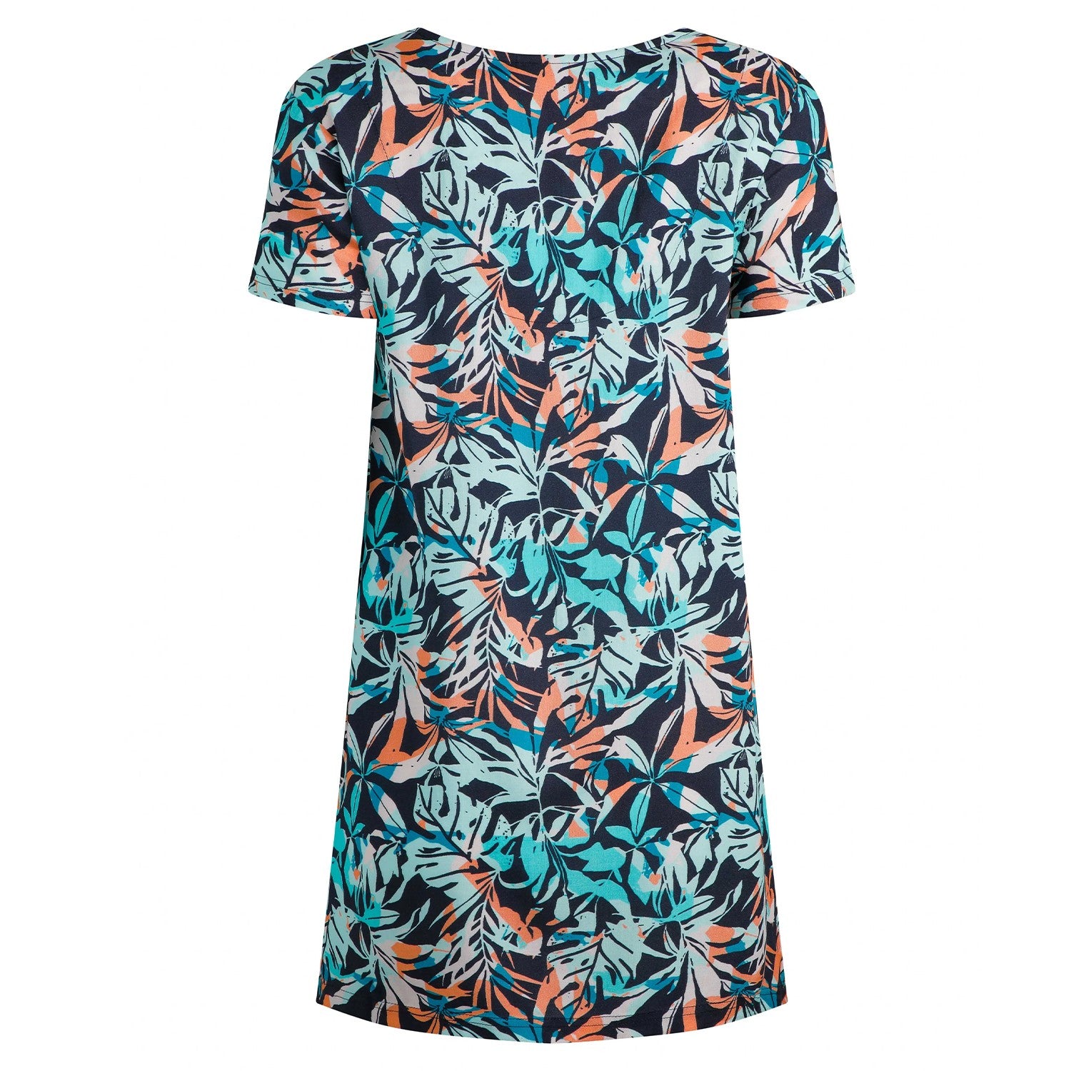 Aqua Blue - Back - Weird Fish Womens-Ladies Nuri Printed Eco Liva Tunic