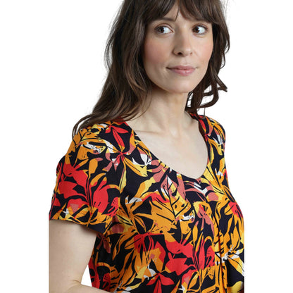 Caramel - Side - Weird Fish Womens-Ladies Nuri Printed Eco Liva Tunic