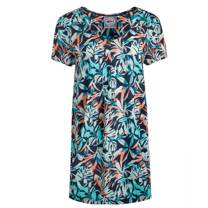 Aqua Blue - Front - Weird Fish Womens-Ladies Nuri Printed Eco Liva Tunic