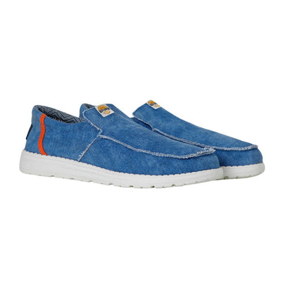 Denim - Front - Weird Fish Mens Shoal Washed Canvas Slip-on Lightweight Shoes