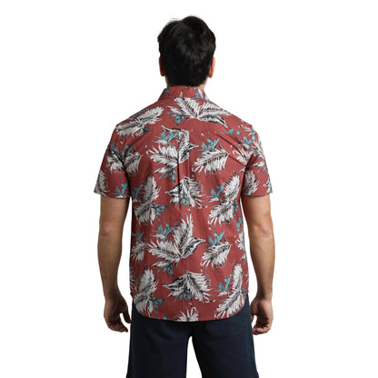 Paprika - Back - Weird Fish Mens Faraway Leaf Print Organic Cotton Shirt
