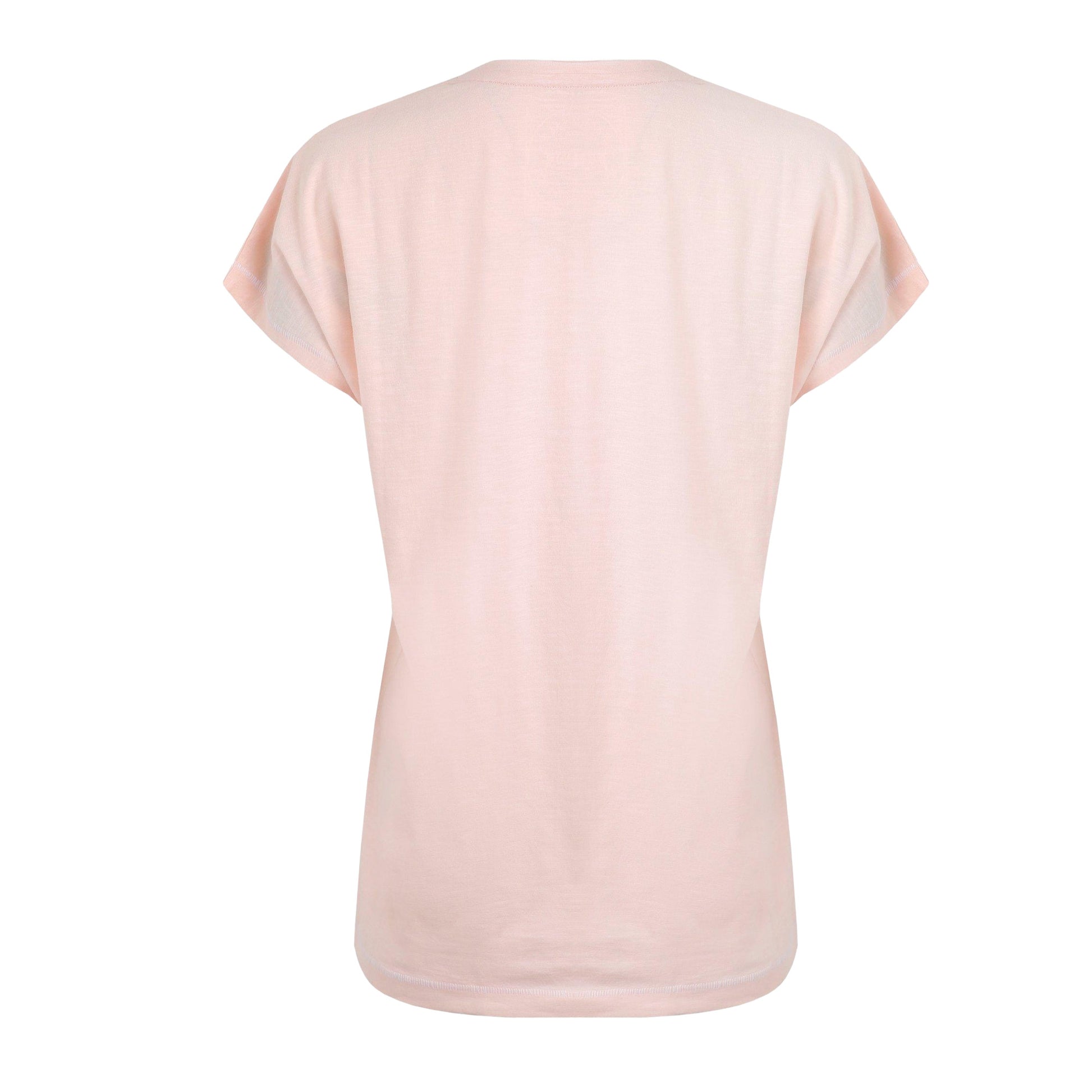 Pink - Back - Weird Fish Womens-Ladies Adventure Awaits Slub Organic T-Shirt