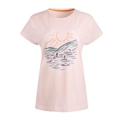 Pink - Front - Weird Fish Womens-Ladies Adventure Awaits Slub Organic T-Shirt