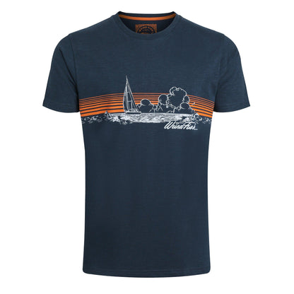 Navy - Front - Weird Fish Mens Nautical Sky Printed T-Shirt