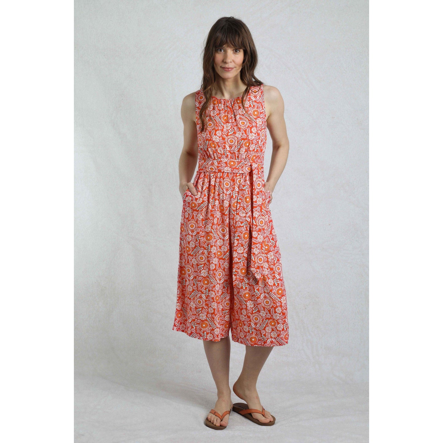 Tango Red - Pack Shot - Weird Fish Womens-Ladies Nalani Abstract Eco Liva Jumpsuit