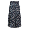 Black Iris - Back - Weird Fish Womens-Ladies Tiya Floral EcoVero Godet Midi Skirt