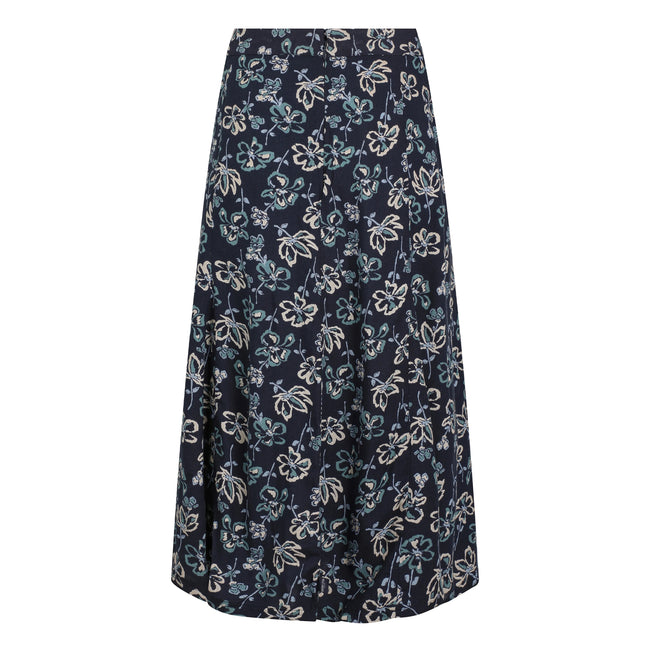 Black Iris - Back - Weird Fish Womens-Ladies Tiya Floral EcoVero Godet Midi Skirt
