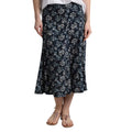Black Iris - Side - Weird Fish Womens-Ladies Tiya Floral EcoVero Godet Midi Skirt