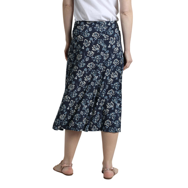 Black Iris - Lifestyle - Weird Fish Womens-Ladies Tiya Floral EcoVero Godet Midi Skirt