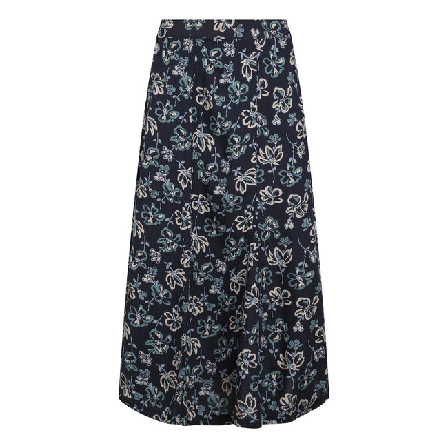 Black Iris - Front - Weird Fish Womens-Ladies Tiya Floral EcoVero Godet Midi Skirt