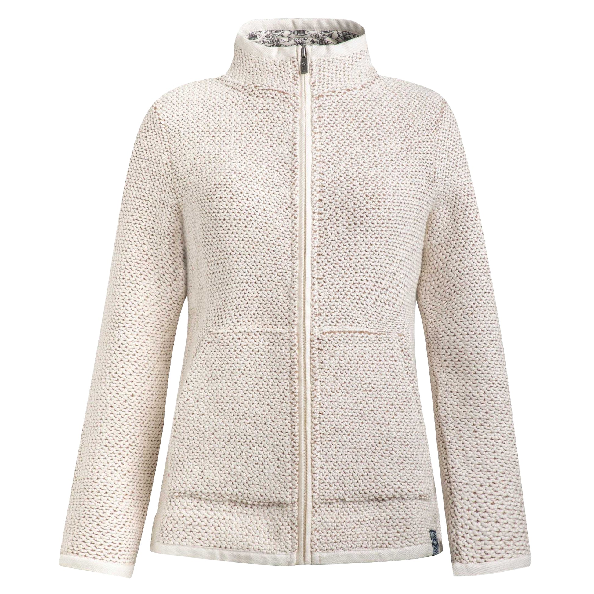Ecru - Front - Weird Fish Womens-Ladies Sontee Full Zip Fleece Jacket