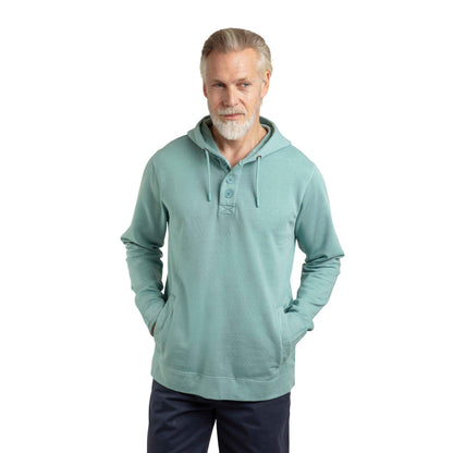 Mineral Blue - Side - Weird Fish Mens Woodside Loopback Sun Faded Hoodie