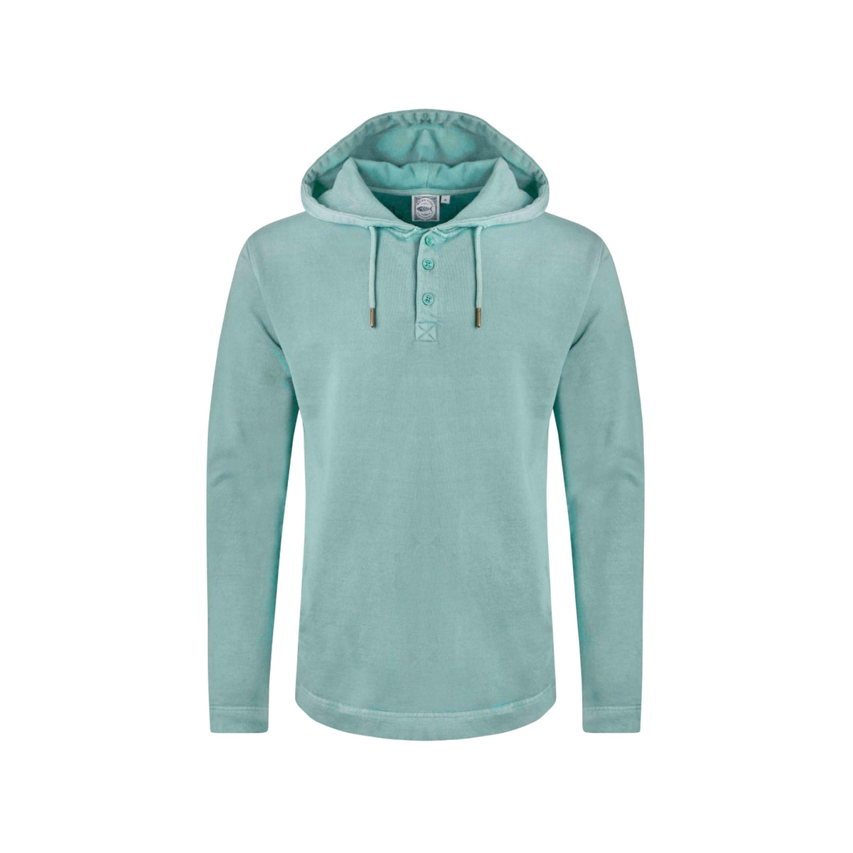Mineral Blue - Front - Weird Fish Mens Woodside Loopback Sun Faded Hoodie