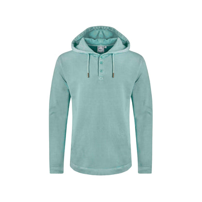 Mineral Blue - Front - Weird Fish Mens Woodside Loopback Sun Faded Hoodie