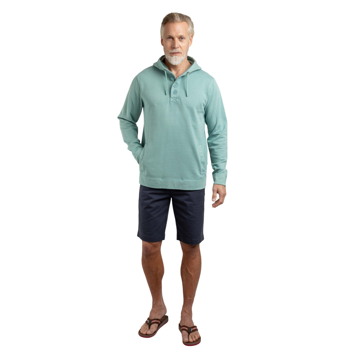 Mineral Blue - Pack Shot - Weird Fish Mens Woodside Loopback Sun Faded Hoodie