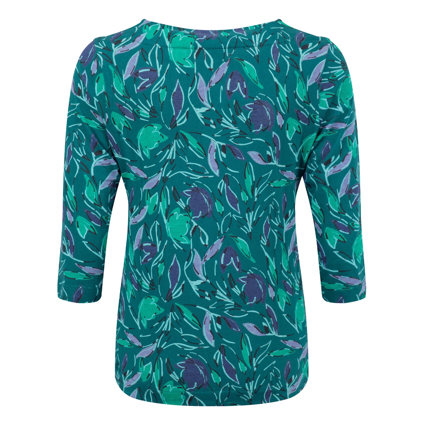Leaf Green - Back - Weird Fish Womens-Ladies Rachel Printed Jersey T-Shirt