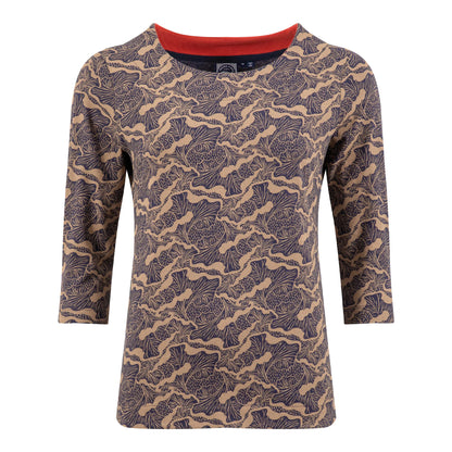 Tan - Front - Weird Fish Womens-Ladies Rachel Printed Jersey T-Shirt