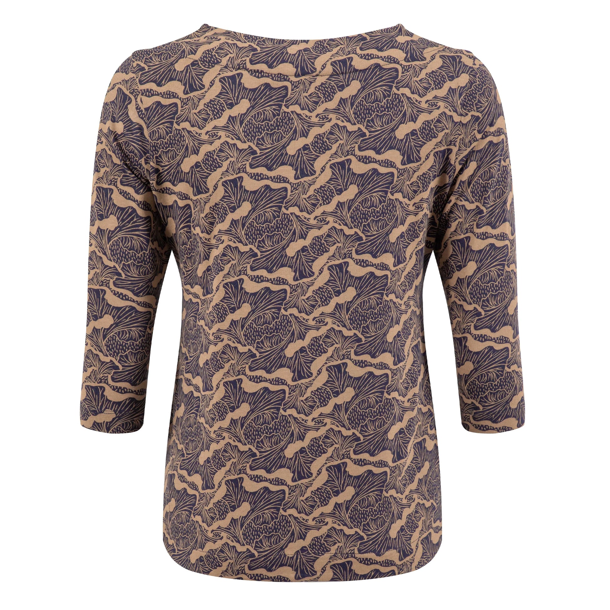 Tan - Back - Weird Fish Womens-Ladies Rachel Printed Jersey T-Shirt