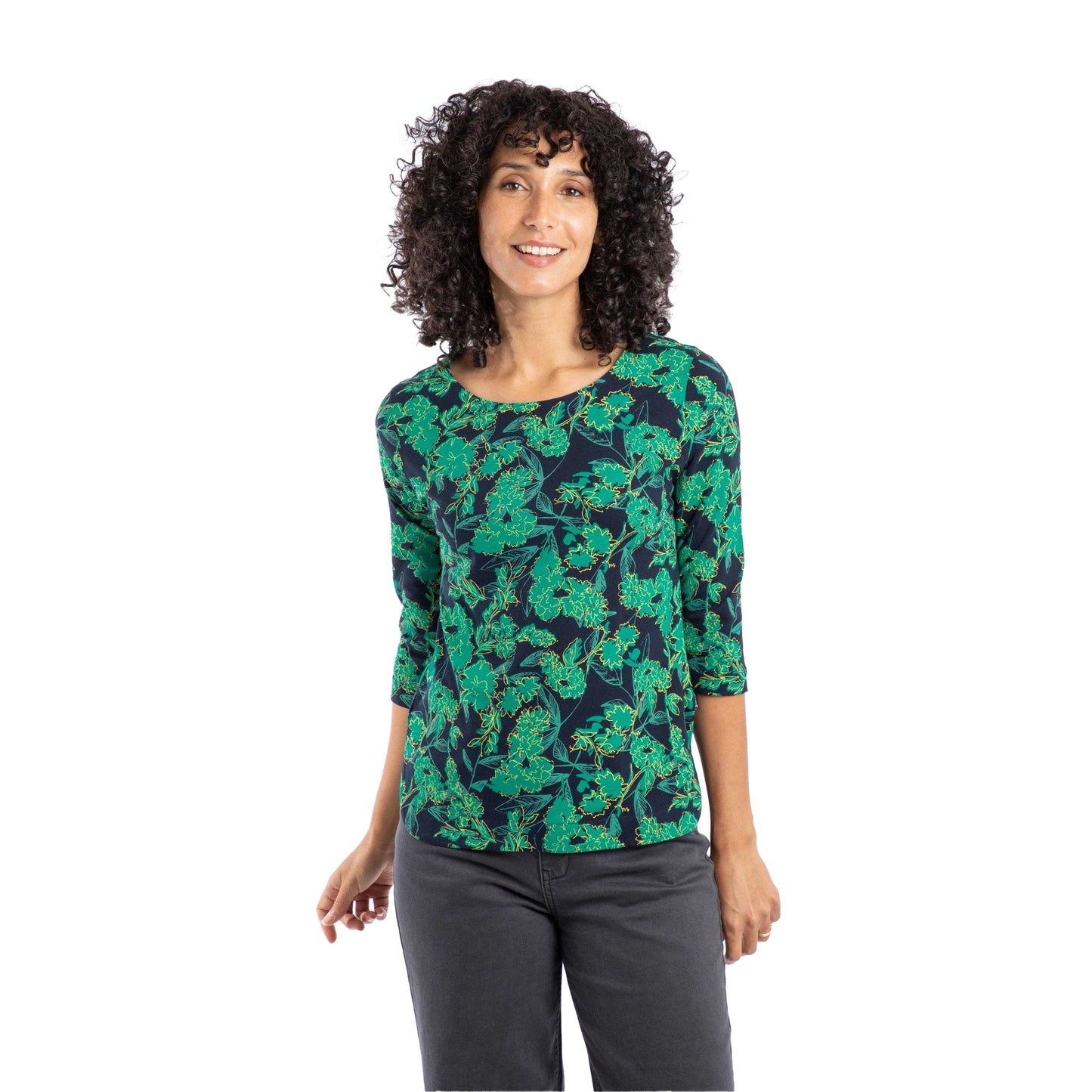 Night Blue - Side - Weird Fish Womens-Ladies Rachel Printed Jersey T-Shirt