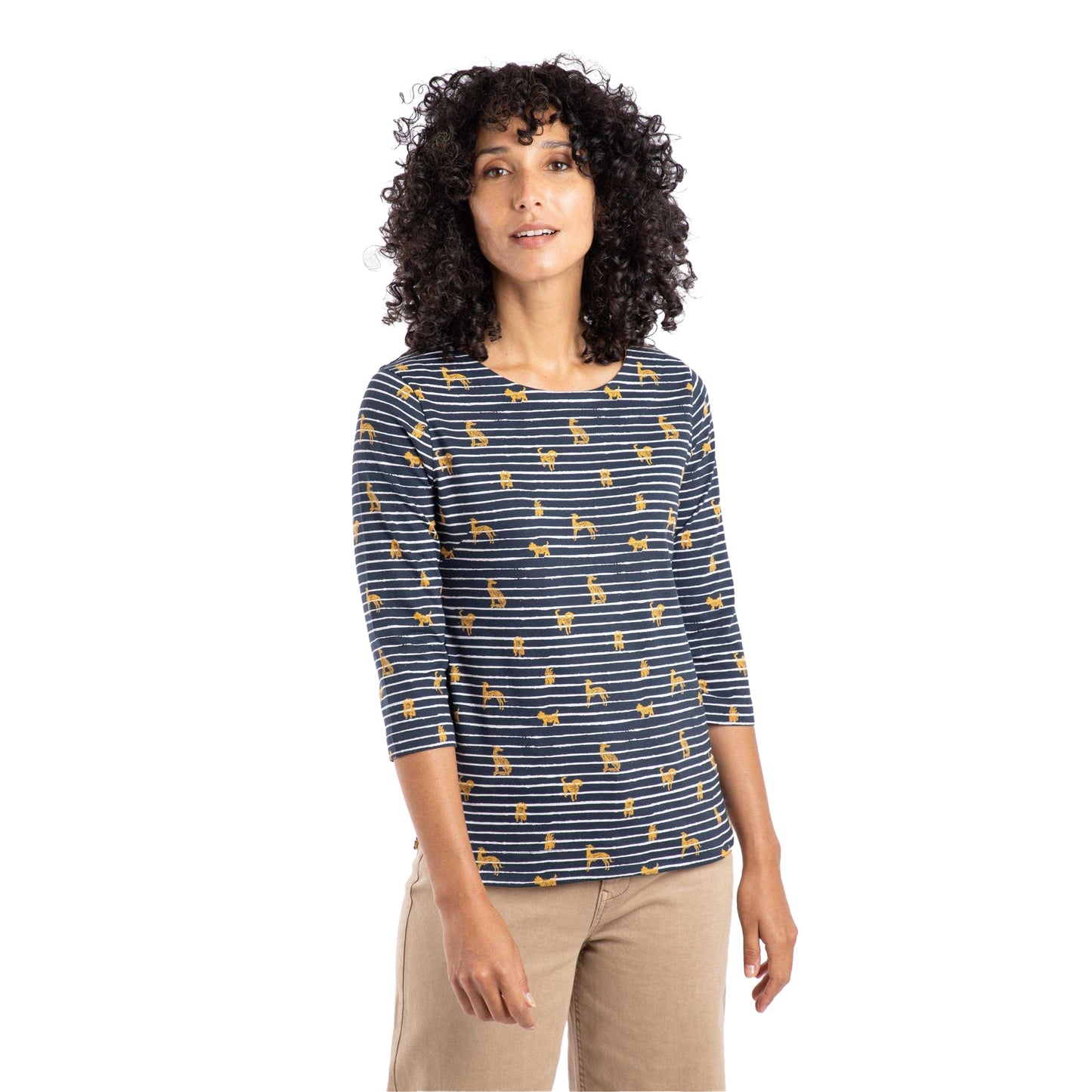 Ochre - Side - Weird Fish Womens-Ladies Rachel Printed Jersey T-Shirt