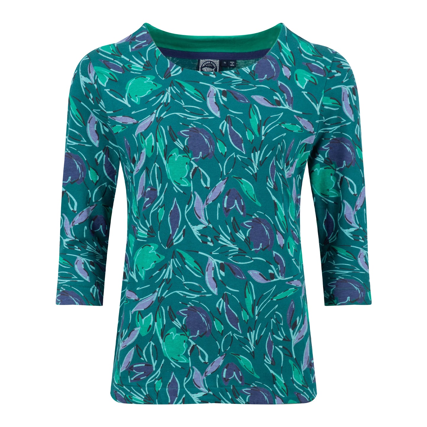 Leaf Green - Front - Weird Fish Womens-Ladies Rachel Printed Jersey T-Shirt