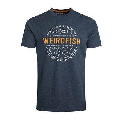 Navy - Front - Weird Fish Mens Waves T-Shirt