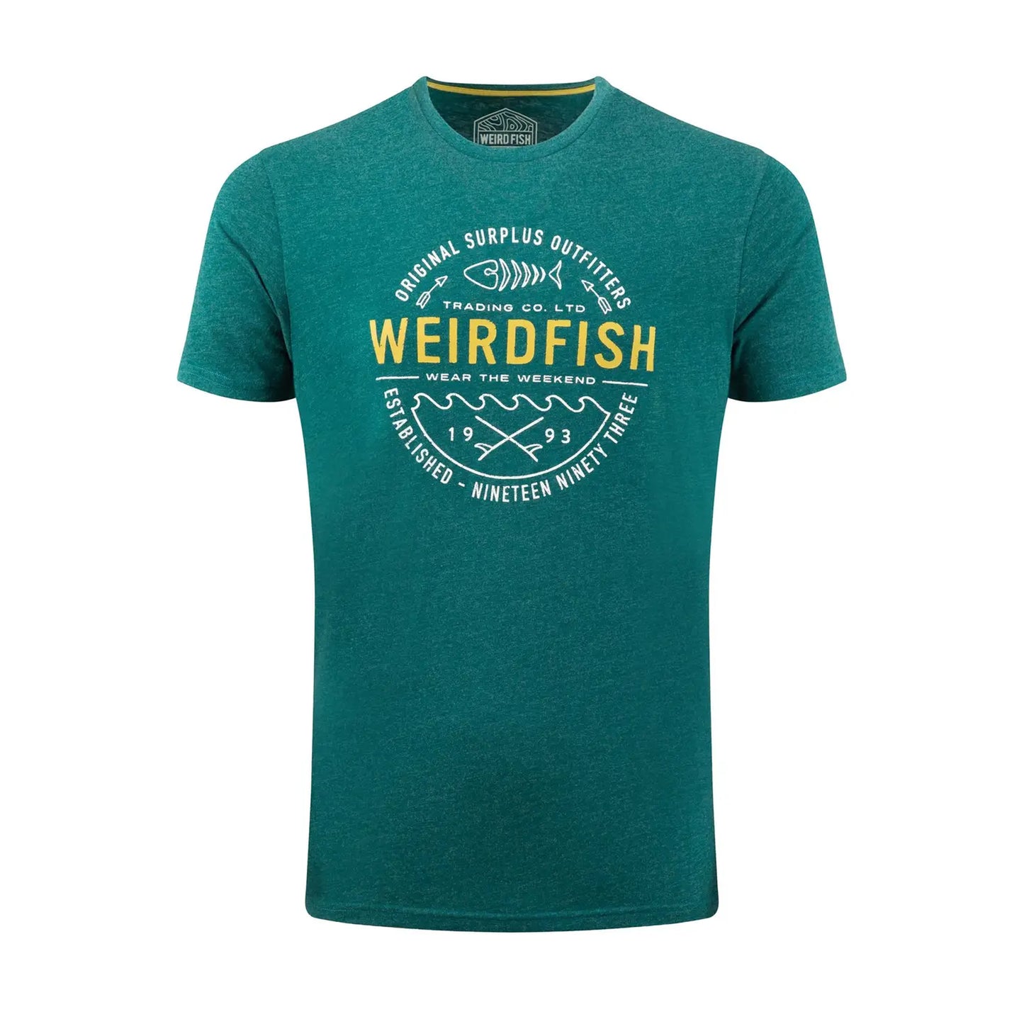 Forest Green - Front - Weird Fish Mens Waves T-Shirt