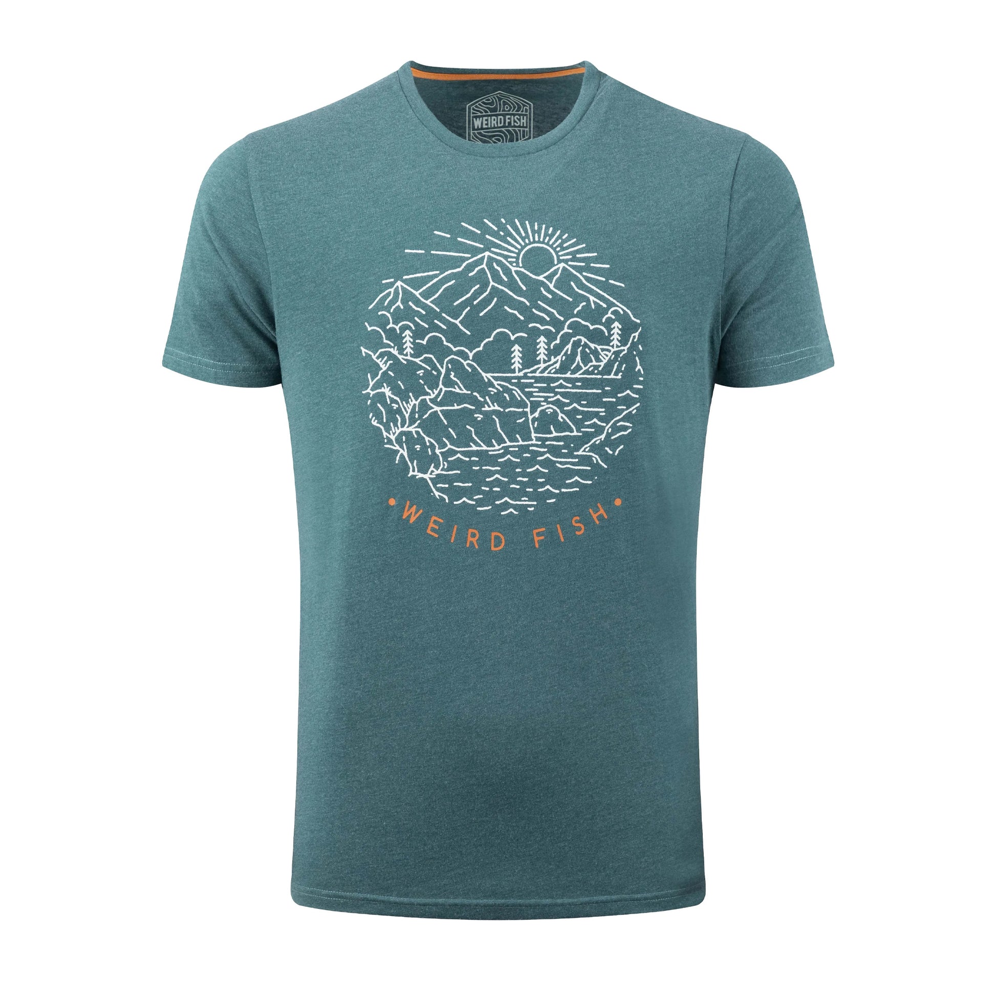 Cedar Green - Front - Weird Fish Mens Lakes and Peaks Graphic Print T-Shirt