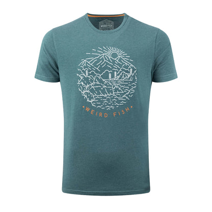 Cedar Green - Front - Weird Fish Mens Lakes and Peaks Graphic Print T-Shirt