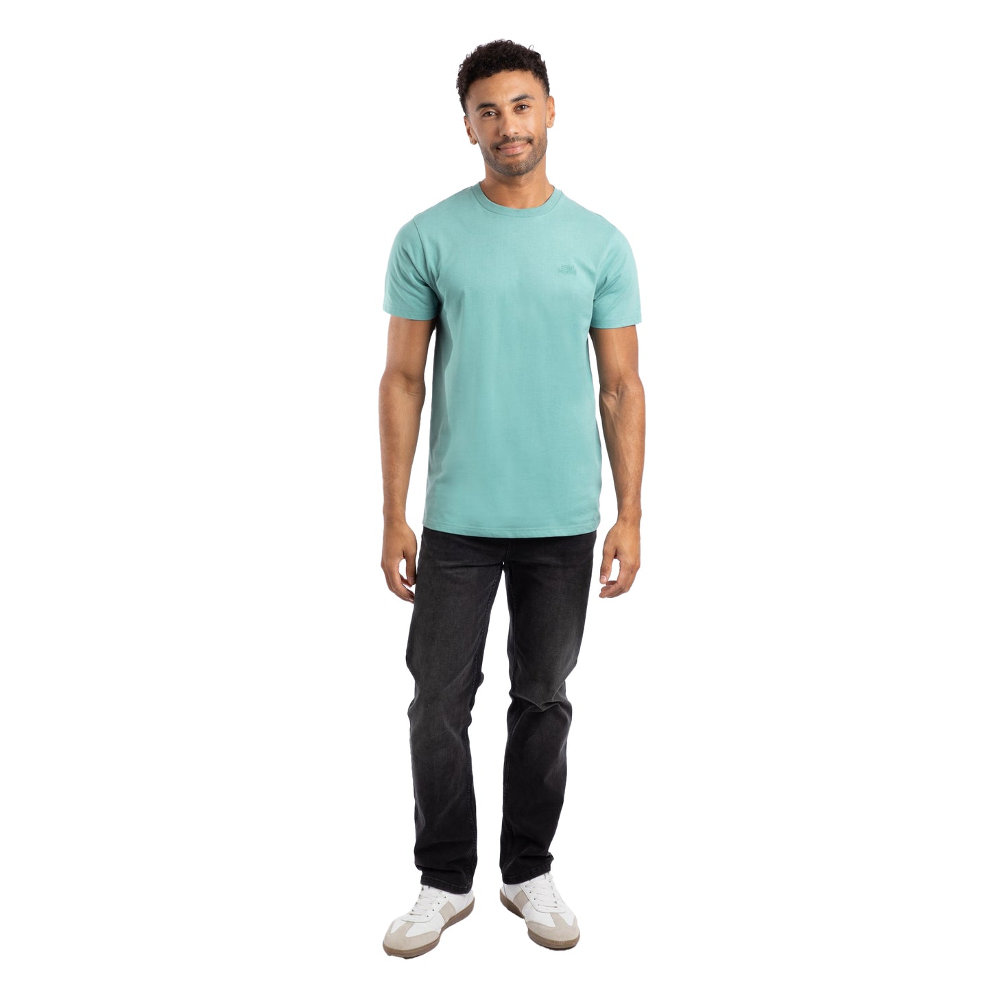 Mineral Blue - Side - Weird Fish Mens Hooked Brand T-Shirt
