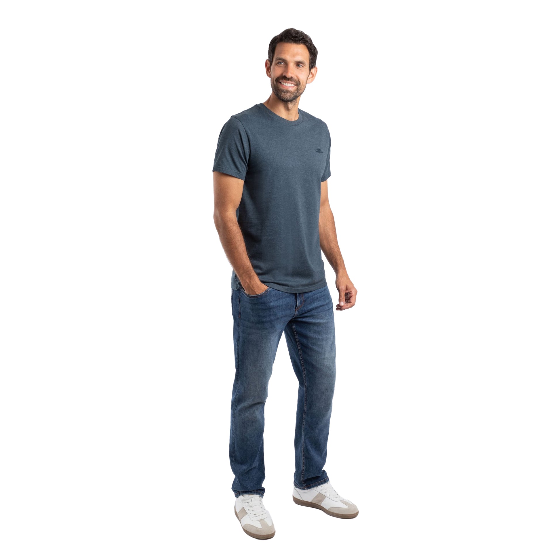 Navy - Side - Weird Fish Mens Hooked Brand T-Shirt