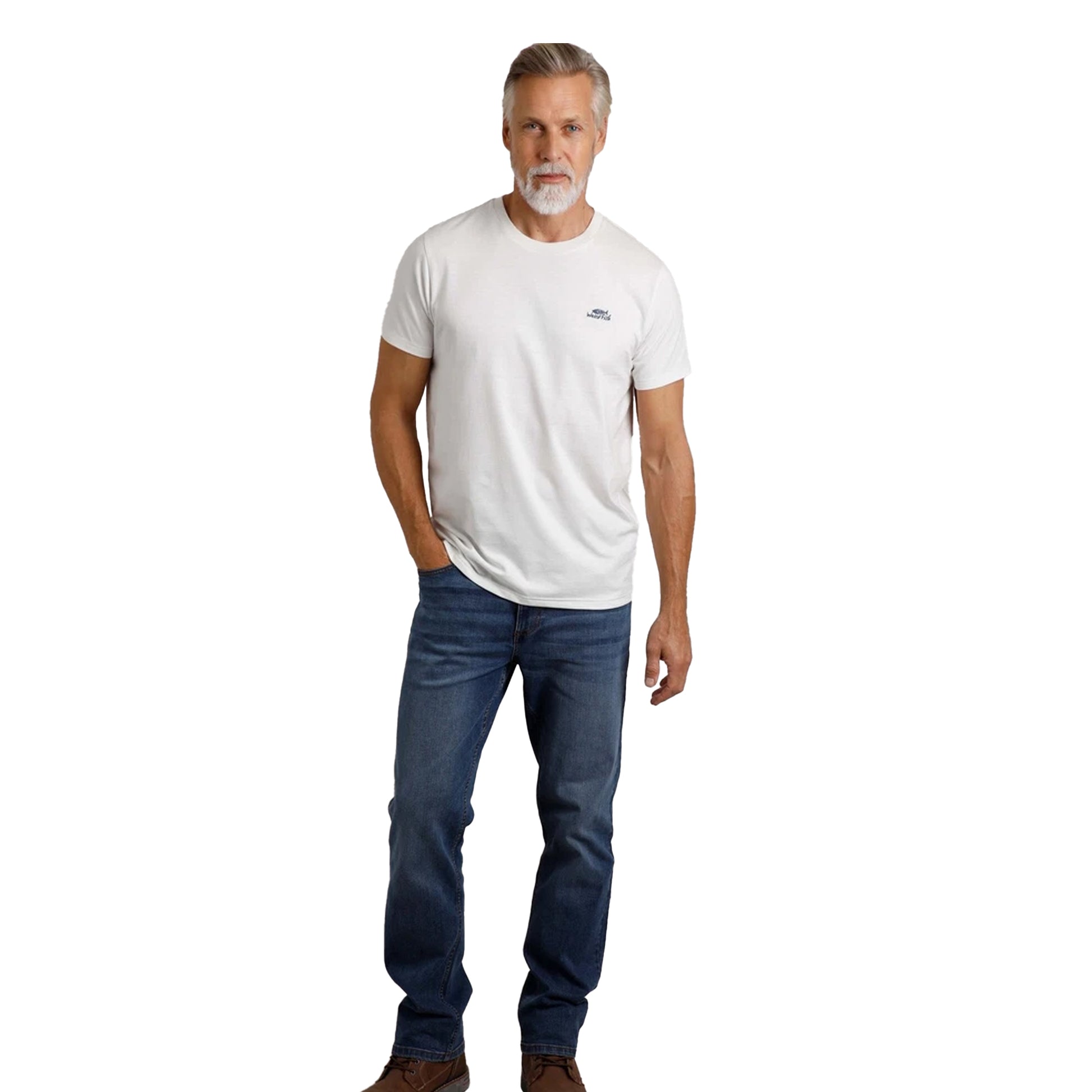Chalk - Side - Weird Fish Mens Hooked Brand T-Shirt