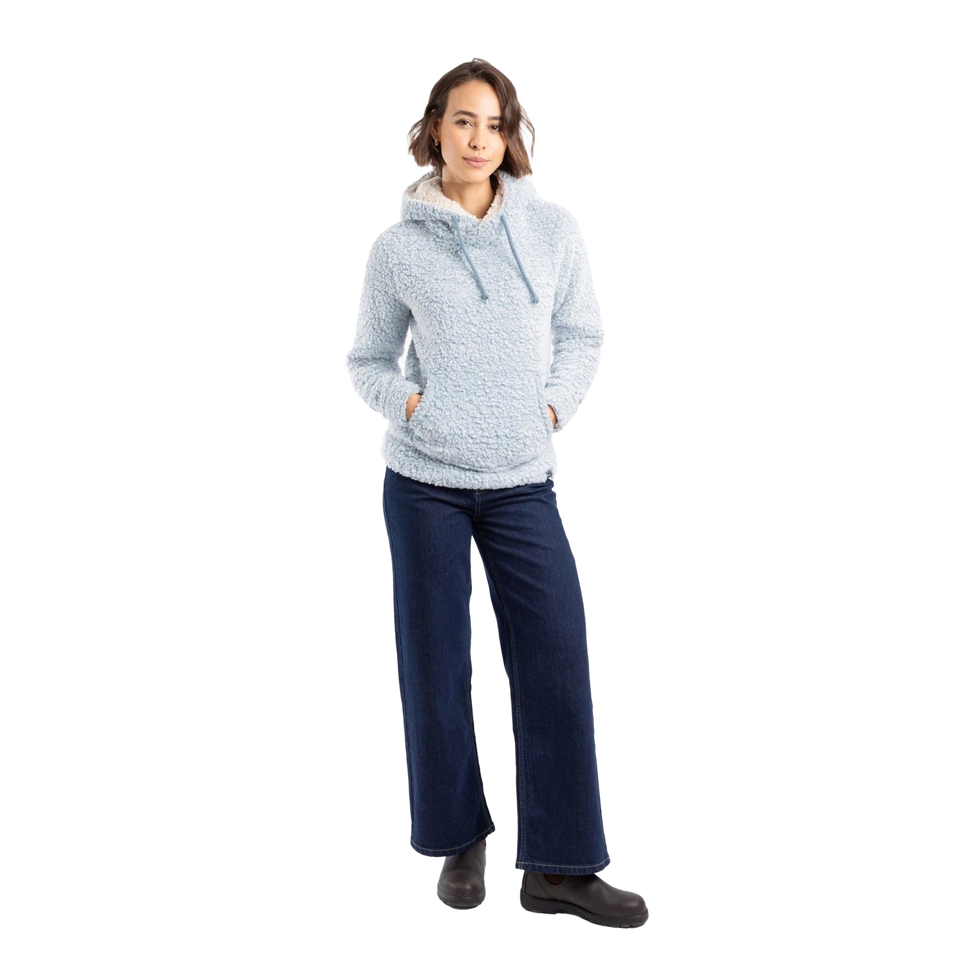Powder Blue - Side - Weird Fish Womens-Ladies Yara Fleece Hoodie