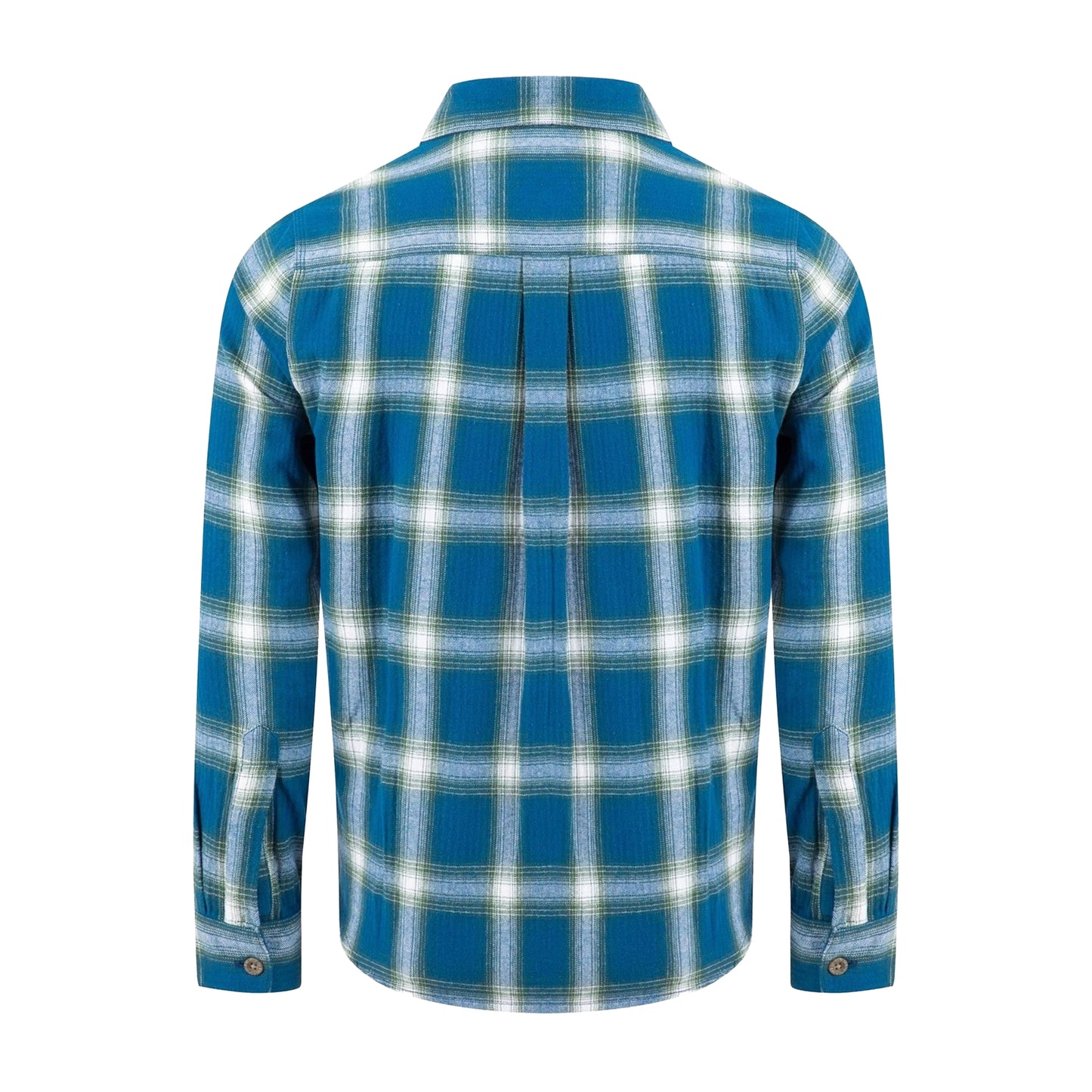 Blue - Back - Weird Fish Mens Broxton Herringbone Check Long-Sleeved Shirt