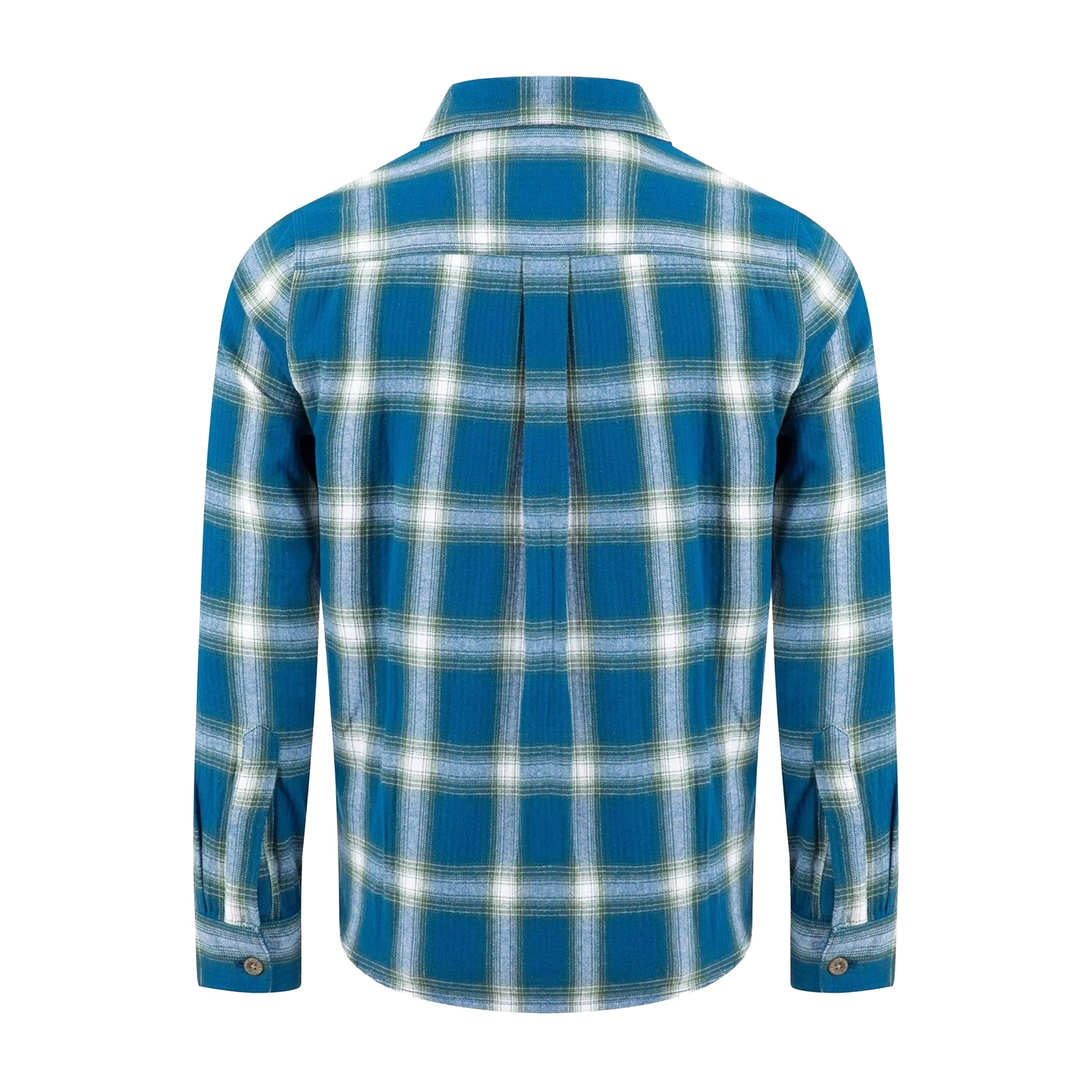 Blue - Back - Weird Fish Mens Broxton Herringbone Check Long-Sleeved Shirt