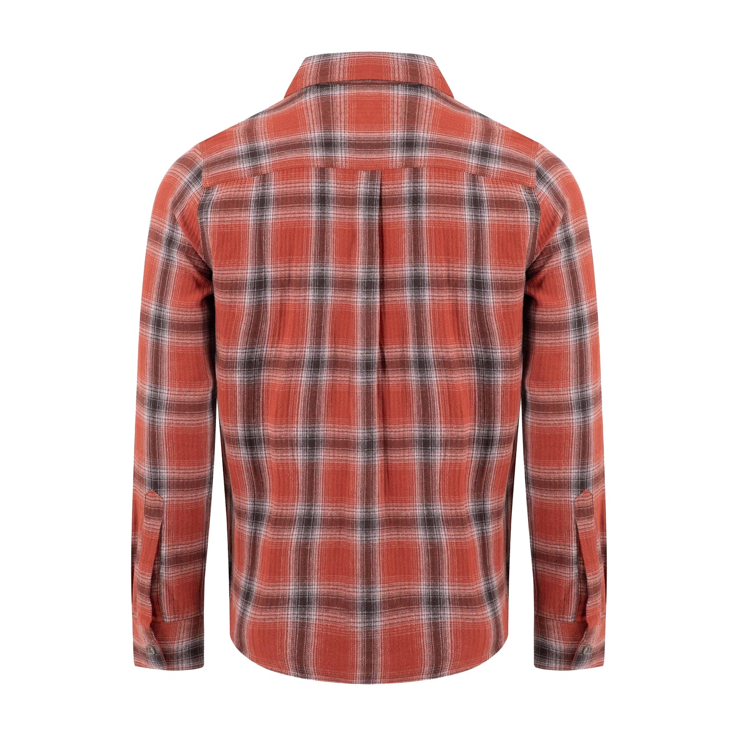 Rust - Back - Weird Fish Mens Broxton Herringbone Check Long-Sleeved Shirt