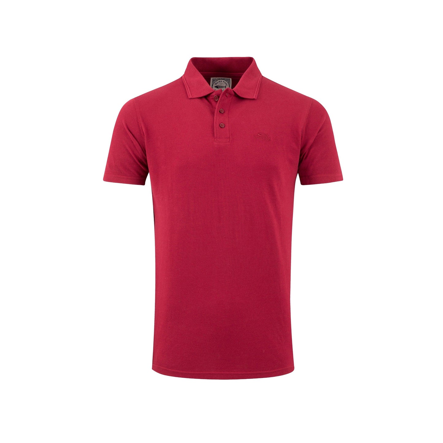 Garnet Red - Front - Weird Fish Mens Giles Pique Polo Shirt