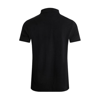 Black - Back - Weird Fish Mens Giles Pique Polo Shirt